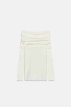 ZARA СВИТЕР С ОТКРЫТЫМИ ПЛЕЧАМИ, БЕЛЫЙ