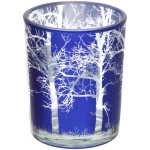 Подсвечник «Зимний лес» 10*12,5 см, Синий