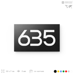 Номер на дверь 635, табличка на дверь для офиса, квартиры, кабинета, аудитории, склада, черная 120х70 мм, Айдентика Технолоджи
