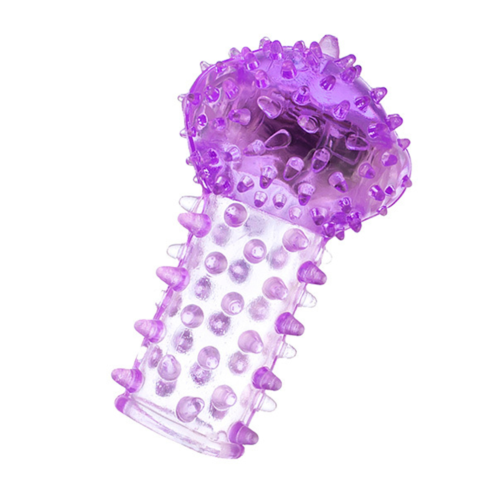 Фиолетовая вибронасадка на палец ToyFa Basic 818036-4