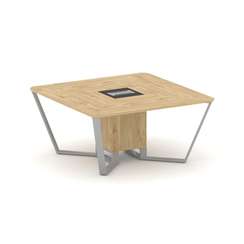 Steel Meet Стол переговорный квадратный KM-PR.B.SP-08 Тиквуд Светлый/Графит Глянец/Металл Серый 1600