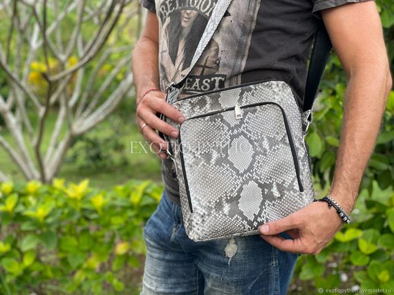 Сумка мужская из кожи питона BG-408