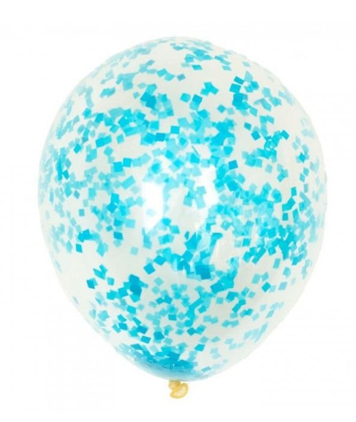 Шар с конфетти голубой