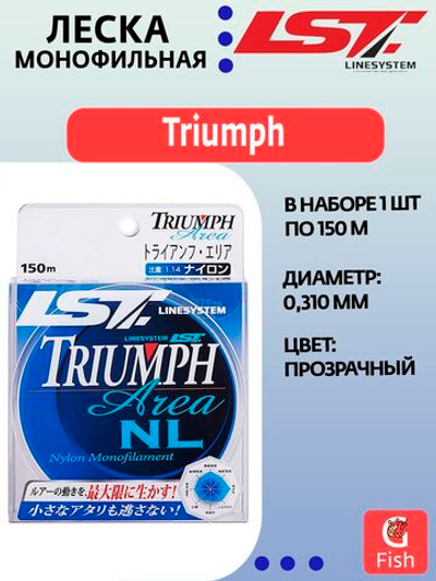 Монофильная леска для рыбалки LINESYSTEM Triumph NL 150m #5,0 (0,370mm)