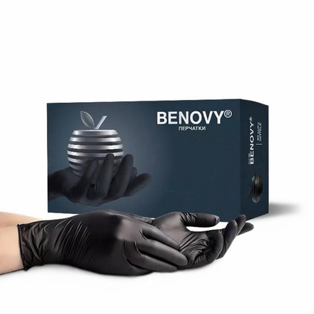 Benovy Перчатки черные S нитриловые