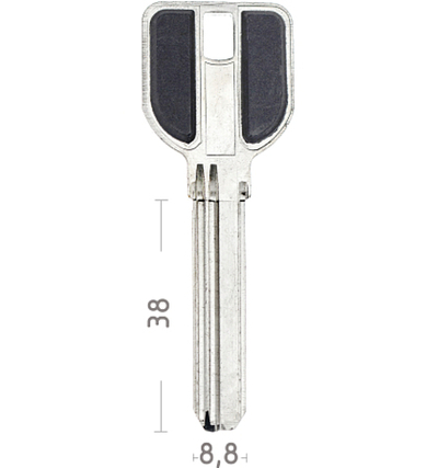 Заготовка вертикального ключа 12661 MСM 3паза 38mm