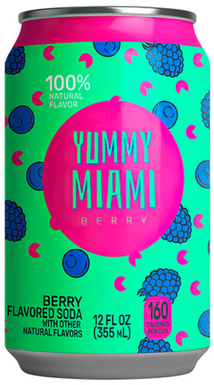 Газированный Напиток Ямми Майами Ягодный / Yummy Miami Berry 0.355 - банка