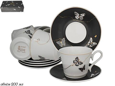Lenardi 133-098 Чайный набор 12пр. 220 мл Butterfly в под.уп.(х6)Фарфор