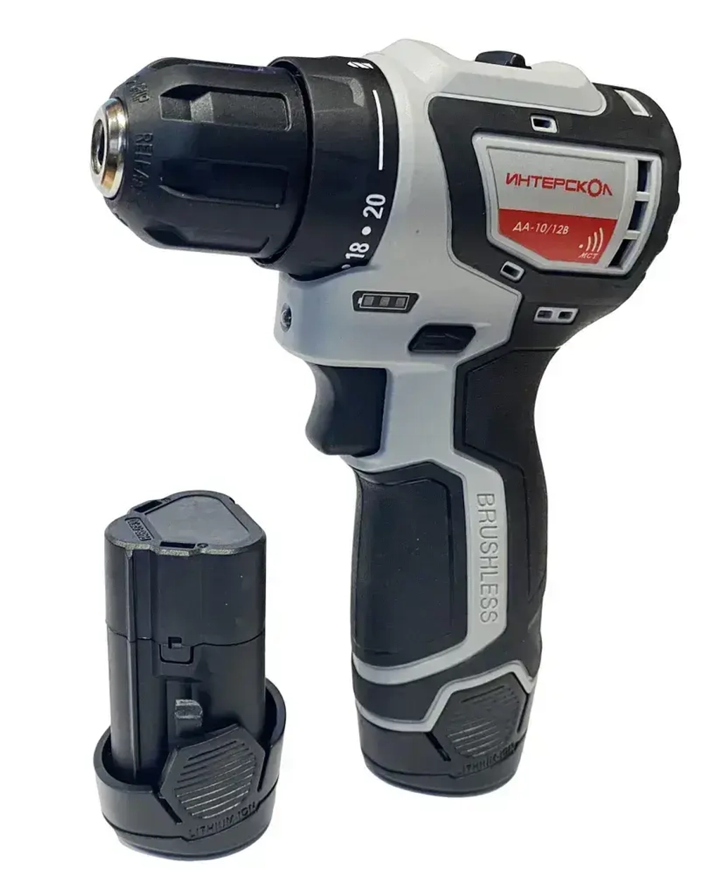 Бесщеточная аккумуляторная дрель-шуруповерт ИНТЕРСКОЛ МиниМАКС ДА-10/12В Кейс