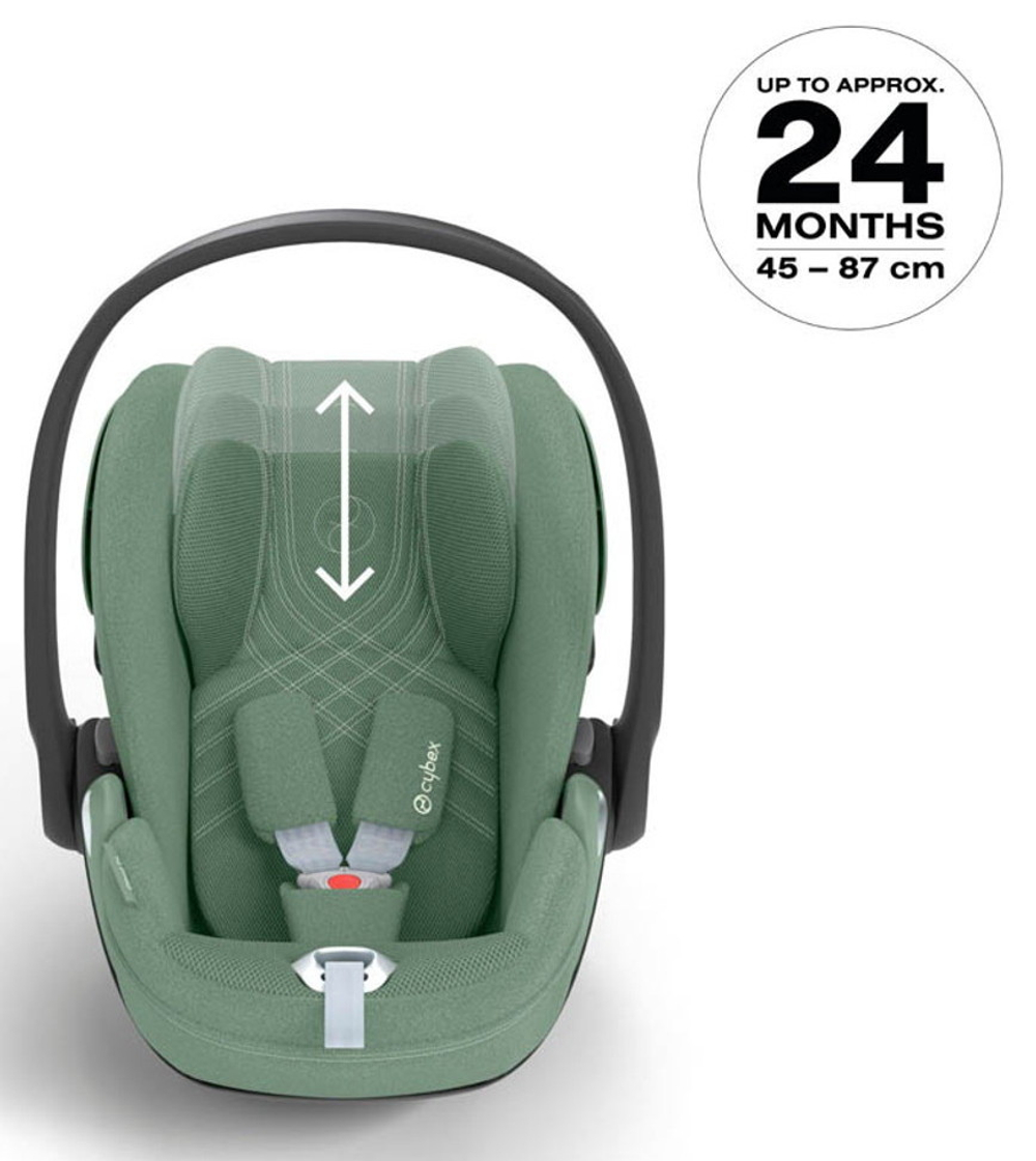 Коляска Cybex Priam IV Rosegold complete Cloud T Leaf Green Plus Base T 3 в 1 Mirage Grey