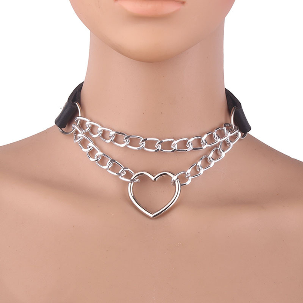 Чокер с сердцем на цепочке