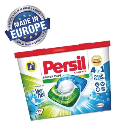 Капсулы для стирки Персил Power Caps Свежесть от Вернель 4в1, для белого, 21 капсул
