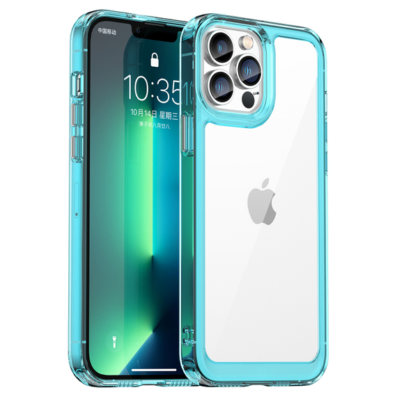 Чехол с мягкими боковыми рамками бирюзового цвета для iPhone 13 Pro Max, увеличенные защитные свойства