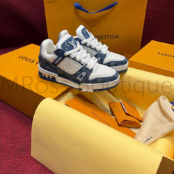 Кроссовки LV Trainer унисекс сине белого цвета