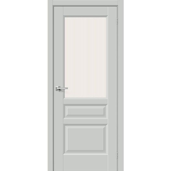Купить Межкомнатная дверь ПЭТ Неоклассик-35 Grey Silk остеклённая