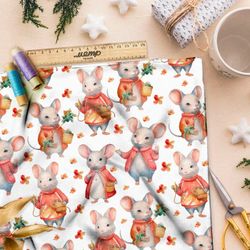 Ткань премиум бифлекс забавные мыши