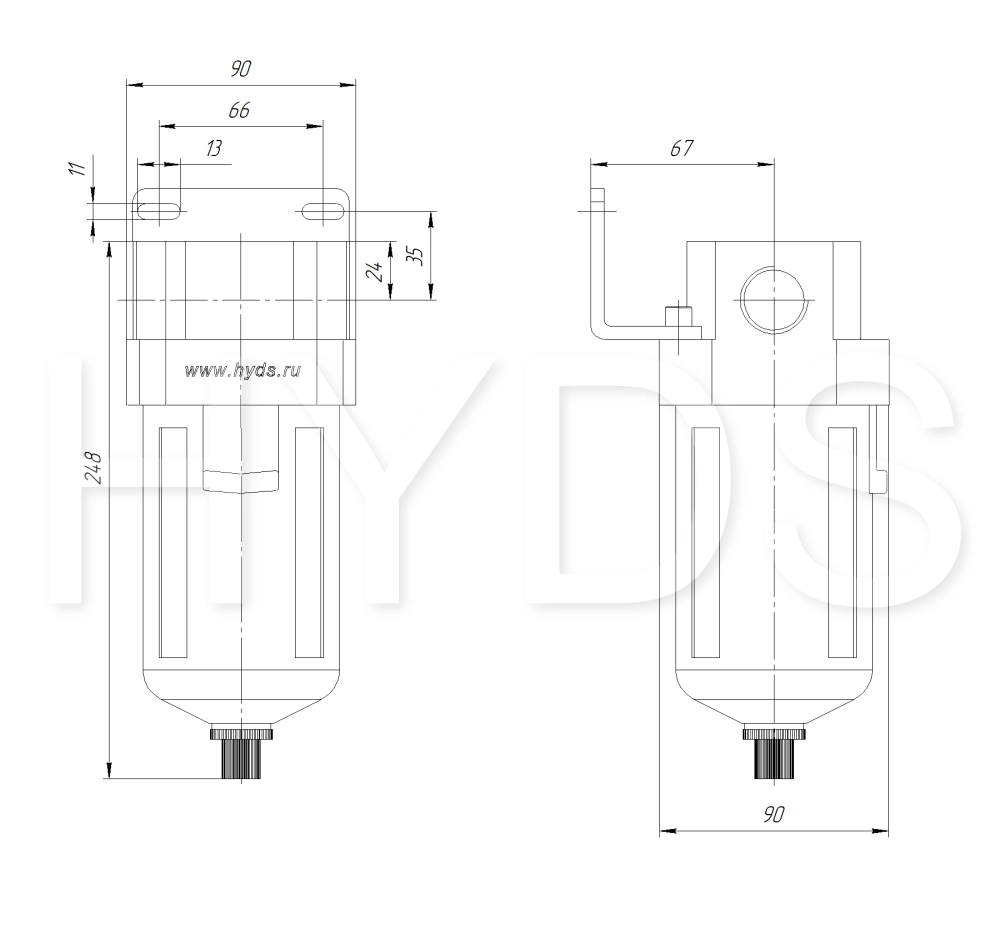 AF5000-10 Фильтр влагоотделитель  G1, 10 бар