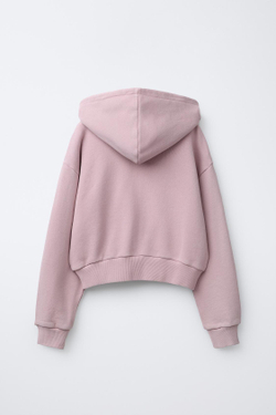 ZARA ТОЛСТОВКА GARMENT DYE, РОЗОВЫЙ