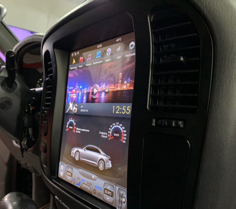 Магнитола для Toyota Land Cruiser 100 1998-2002 - Carmedia ZF-1268-Q6 вертикальный экран в стиле "Тесла" на Android 11, 8Гб+128Гб, CarPlay, 4G SIM-слот