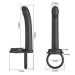 Черная насадка для двойного проникновения Moses (Цвет: черный)