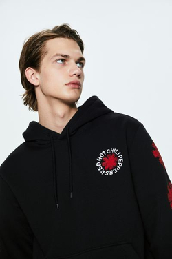 H&M ТОЛСТОВКА С ПРИНТОМ, ЧЕРНЫЙ