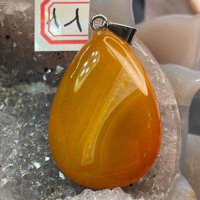 37536 Агат цветной тон. Кулон 35мм (Заряжено на Удачу)