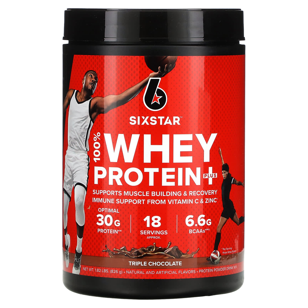 SIXSTAR, 100% Whey Protein Plus, тройной шоколад, 826 г (1,82 фунта)
