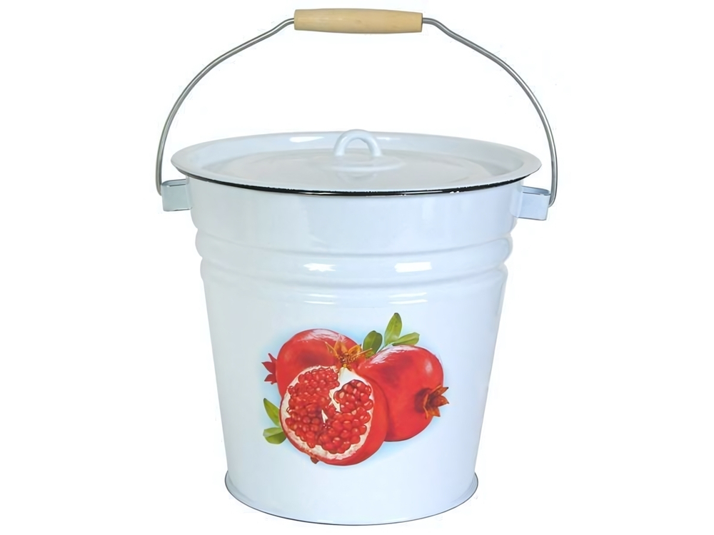 Ведро 12л с крышкой, с рисунком