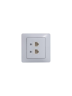 Розетка компьютерная 2-м Glossa RJ45 кат.5E механизм бел. SE GSL000185KK