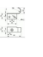 Крючки мебельные высота 20 мм 4 штуки