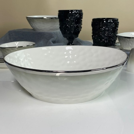 Lenardi 122-140 Салатник 25,5х24х8см TORONTO GREY в под.уп.(х12)Фарфор