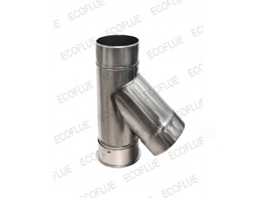 Тройник 45°, 200 мм нерж. (AISI 409-1 мм.), ECOFLUE