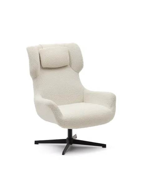 Крутящееся кресло Zalina, белое букле