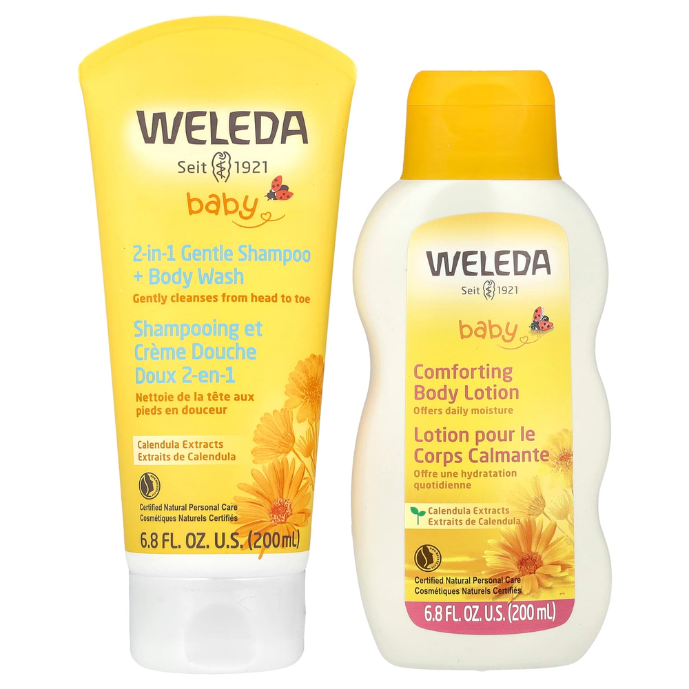 Weleda, набор средств по уходу для детей, календула, набор из 2 предметов
