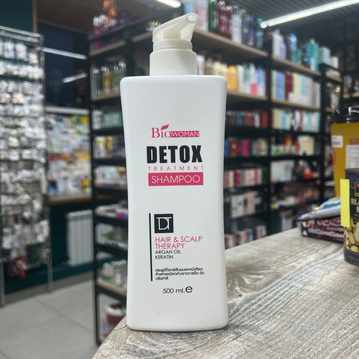 Шампунь для волос и кожи головы BioWoman Detox Treatment Shampoo Hair & Scalp Therapy Детокс-восстановление с маслом арганы и кератином 500 мл