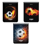 Блокнот А6 40л,клетка, на гребне "Футбол"(BRAUBERG)