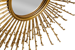 Зеркало декоративное круглое 101см Garda Decor Лучи солнца золотое
