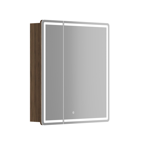 Зеркальный шкаф для ванной комнаты Sancos Mirror 690x150х740 мм, с LED подсветкой, цвет дуб чарльстон, с розеткой, арт. MI70ECH