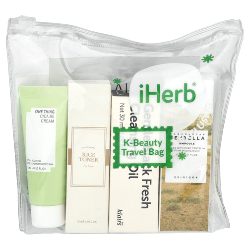 iHerb Exclusive, Корейская дорожная сумка Beauty, набор из 8 предметов