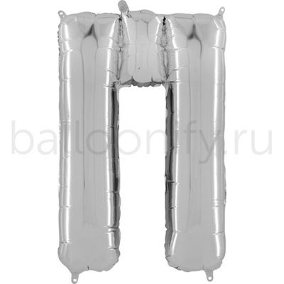 Фольгированная фигура, Буква П 66 см Silver