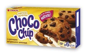 ПЕЧЕНЬЕ CHOCO CHIP С КУСОЧКАМИ ШОКОЛАДА 120ГР 6ШТ