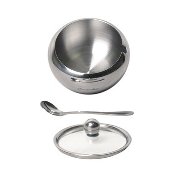 Сахарница 460 мл. из нержавеющей стали Kamille KM-7002 с ложечкой и крышкой