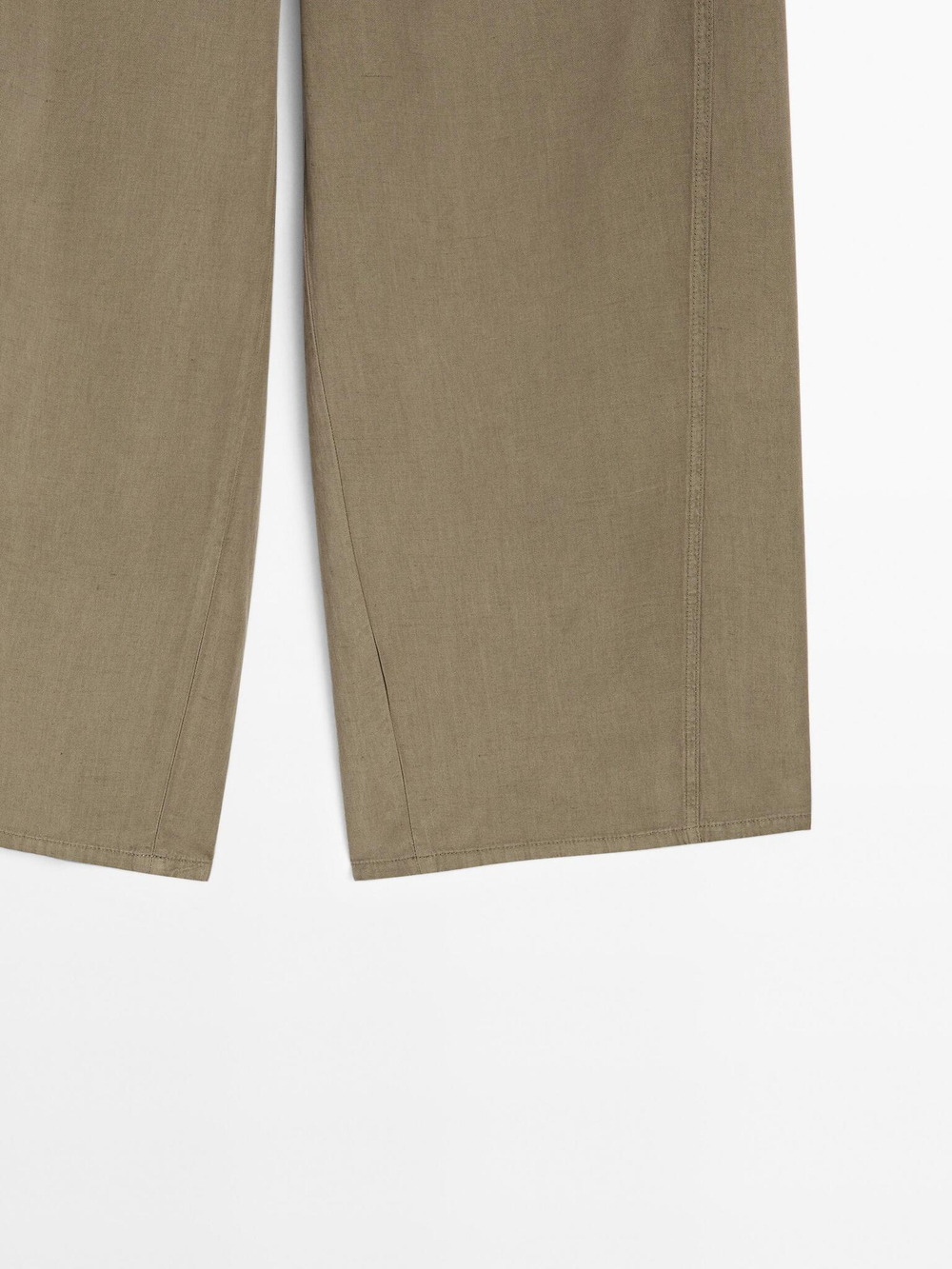 Massimo Dutti Брюки свободного кроя с декоративными швами, зеленый