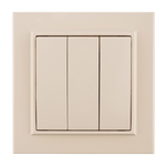 МИНСК Выключатель в сборе с/у, 3 клавиши, б/инд. 10А, 230В, IP20, бежевый. ERV10-024-20, 221339