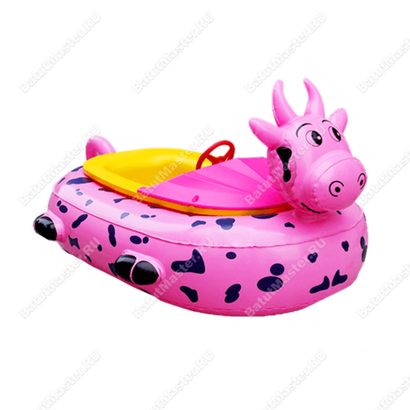 Электрическая бамперная лодка «Розовая коровка» на пульте