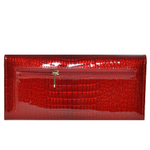 Красный кошелёк женский лаковый Coscet нат.кожа CS18-201A