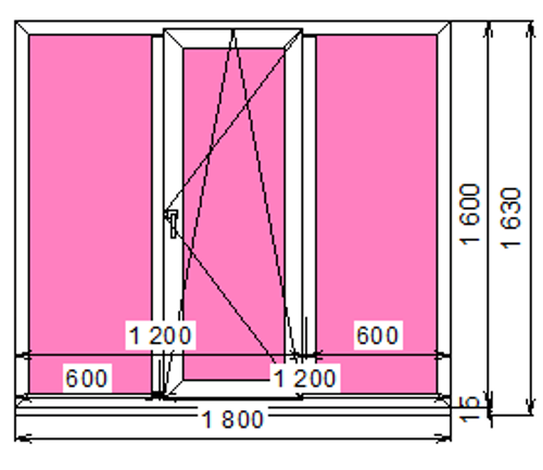 Пластиковое окно 1600 х 1800 ТермА Эко