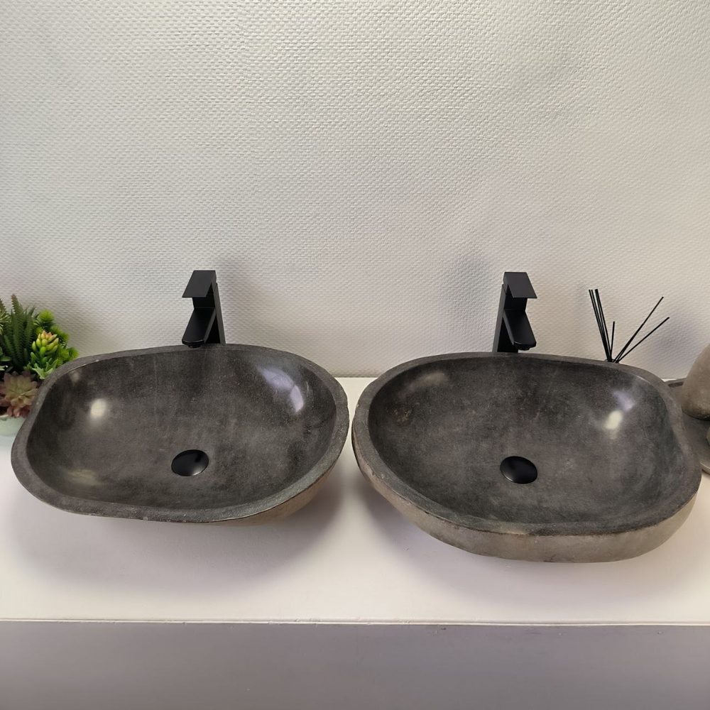 Раковина из речного камня ПАРА! RS-63831 56*44*15 2шт 0127