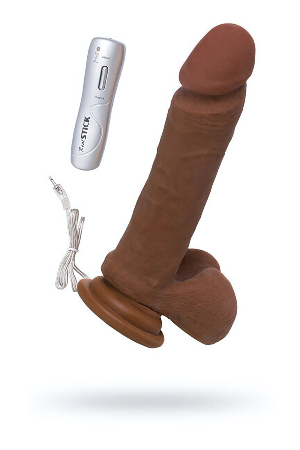 Ротарный реалистичный вибратор RealStick Elite Mulatto ( 7 режимов ) (Цвет: коричневый)