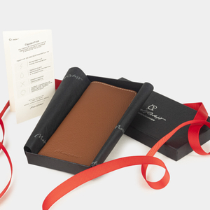 Футляр для очков Lunette из кожи питона, цвета коньяк